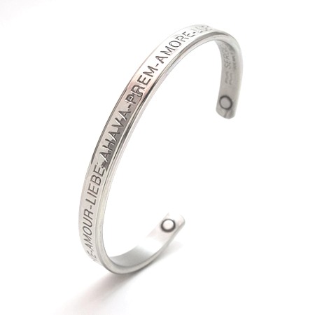 Silver Love Bracelet w/Magnets #764 - Click Image to Close